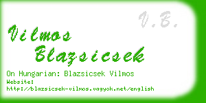 vilmos blazsicsek business card